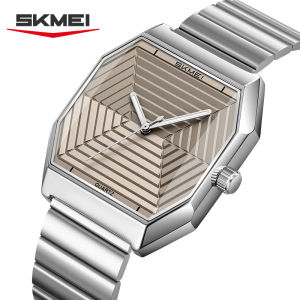 SKMEI 9393 Fashion Quartz Watch Unique Design Stainless Steel Mens Wristwatches Elegant Watches for Men relógios masculino