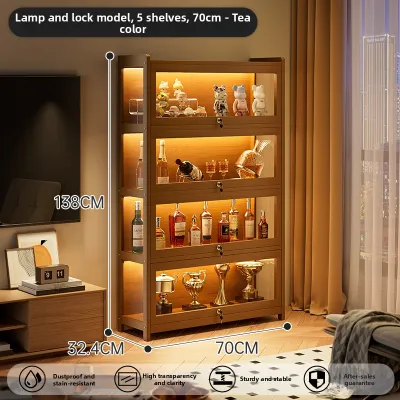 ZHUSHANXIA | Lighted Lockable Multi Functional Multilevel Display Case