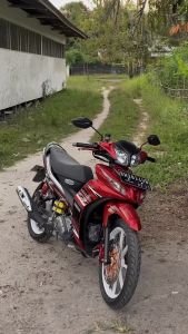 STRIPING STICKER LIS LES POLET yamaha jupiter z1 115 2016 2017 hitam merah list body motor berkualitas termurah terbaik Mahkota Stiker