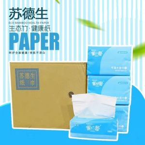 16 Packs Boxed Su De Sheng Bamboo Pulp Facial Tissue Paper Non-stubborn Wet-resistant Soft Skin-friendly Easy-to-draw Tissue
