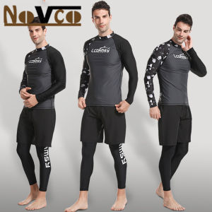 Novco Fashion Mens M-3XL UV Protection Long Sleeve Swimming Surf Suit Water Sports Quick Dry Beach Fitness Swimming Surfing T-Shirt/Pants/Shorts