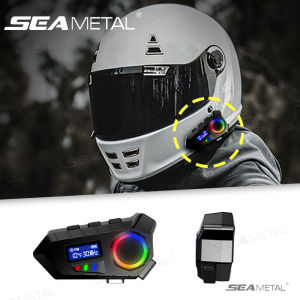 SEAMETAL Motorcycle Helmet Bluetooth 5.4 Headset Wireless Moto Waterproof Handsfree Call Noise Reduction Earphone