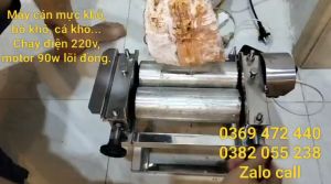 Máy cán khô mực chạy điện  máy cán khô cá đuối công suất 90w