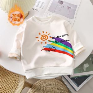 Pure Cotton Long Sleeve Hoodie for Children Autumn Style Baby Boys Girls Pullover Shirt Thickened Safety Class B Kids Clothes