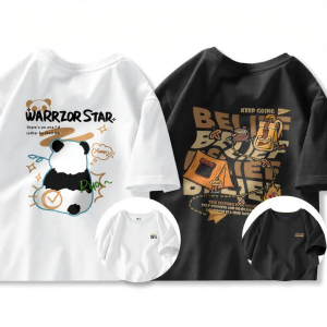 Warrior | Áo Thun Đôi Mùa Hè Hình Gấu Trúc Cotton Khô Nhanh