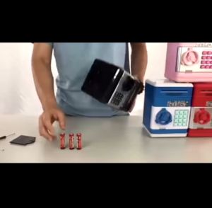 Music Piggy Bank Electronic Password Counter Code Key Lock Coin Bank ATM Child Gift Anti-theft Alarm Requires 3 AA Batteries (Not Included)