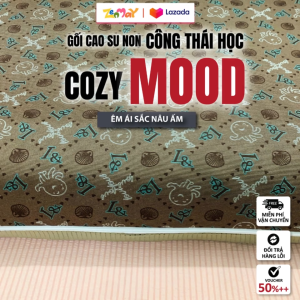 Gối Cao Su Non Công Thái Học Zenmay Cozy Mood 40x60cm – Êm Ái Giảm Đau Cổ Vai Gáy Thoáng Khí Sắc Nâu Ấm Sang Trọng