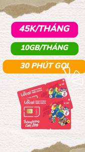 Sim 4G Mobifone Local 12A45F Tặng 10GB/Tháng Data Tốc Độ Cao Miễn Phí 12 Tháng Không Cần Nạp Tiền Sóng Mạnh Toàn Quốc | FREESHIP - CHƯA KÍCH HOẠT