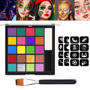 SFX Makeup Kit 22 Color Face Body Paint Oil Stage Special Effects Halloween Wound Scar Wax Makeup Fake Scab Blood Spatula Paint