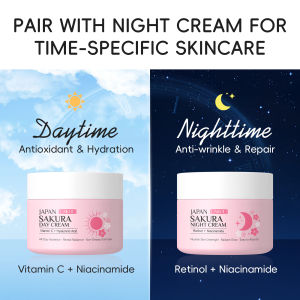 Laikou | LAIKOU Japan Sakura Day & Night Cream Set 30g*2 Day Hydrating Night Repair Radiant Skin Care Kit