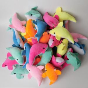 12cm Cute Small Dolphin Keychain Stuffed Toys For Freegift Comel Ikan Dolphin (Random Color)