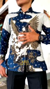 Kemeja Batik Pria Slimfit Motif HADINATA Lengan Panjang Premium Bahan Katun Furing Solo