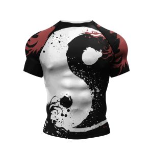 Áo Thun Thể Thao Nam Size Lớn In 3D Nhanh Khô Thoáng Khí Tay Ngắn Cổ Tròn Dành Cho Tập Luyện Ngoài Trời Jiu-Jitsu Boxing Tập Luyện Nhóm.