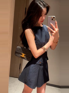 Y6Y | Korean College Style Sleeveless Vest Dress Women Summer 2025 New Design Waist Cinching Slimming Short Skirt A-Line Skirt