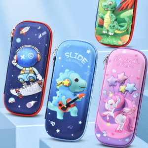 Hộp Bút Bọc Vải In Nổi 3D Nhiều Hình Nam Nữ Dễ Thương