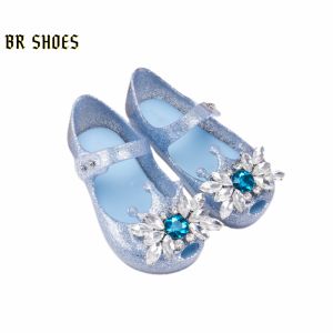 Melissa Official Store mini shoes Rhinestone Decorated Childrens Shoes girl kids shoes Princess Elsa Childrens Shoes Girls Ballet Flats