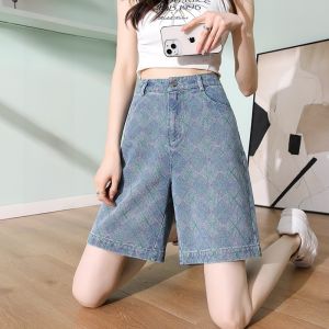 FIGHT FISH | Summer Thin Five-Point Loose Jeans Shorts Womens Casual High Waist Cotton Denim Outerwear Trousers Straight Leg Summer Shorts