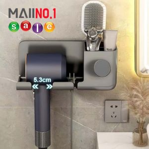 ที่ใส่ไดร์เป่าผม ที่แขวนไดร์เป่าผม แบบติดผนังใหญ่ ไม่เป็นไม่ต้องเจาะ ที่วางไดร์เป่าผม สินค้าพร้อมส่ง