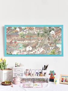 MAODETIANKONGZHICHENG | Adult Creative Traditional Chinese Style Jiangnan Hundred Cats Scroll Jigsaw Puzzle 1000 Pieces