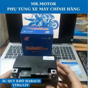 Bình ắc quy khô miễn bảo dưỡng lắp xe Dylan Sh @ Lead 110 SCR Libetty IE Chính hãng Habaco YT8A-12V/8ah mới 100%