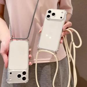 Cherry pattern Shockproof Case For iPhone 17 16 15 14 13 12 11 Pro Xs Max 7 8 6 Plus Mini XR Air 16e 17e Crossbody Lanyard Cove