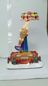 ONELINE FC003 Christmas Village Carnival Amusement Park Swing Hammer Animated Musical Light-up