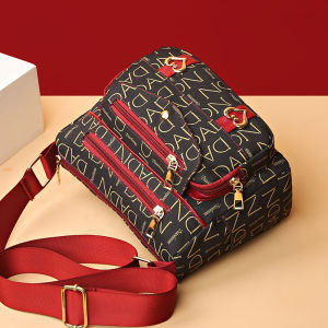 Middle-Aged and Elderly Womens Oxford Canvas Bag Multi-Pocket Shoulder Bag Ladies Mom Bag Messenger Bag Travel Backpack