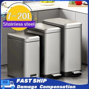 living room and kitchen stainless steel mesh red trash can toilet pedal for home foot narrow gap