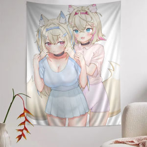 VIKAMA Cute Cat Ear Girl Wall Hanging Anime Series Dormitory Bedroom Anime Background Living Room Bedroom Must-Have Item