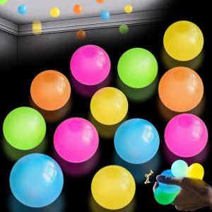 5/10Pcs Glow in The Dark Sticky Balls - Squishy Stress Relief Toys Fun Fidget Toys Sensory Decompression Toys for Kids & Adults