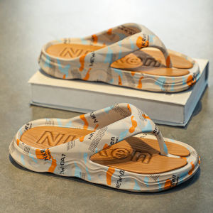 Mens Summer Outdoor Wear Soft Bottom Massage Thong Slippers Sports Anti-Slip Thick Bottom Beach Sandals Breathable EVA