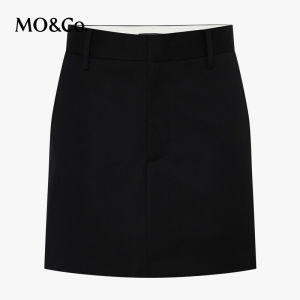 MO&Co. | Black A-Line Mid-Low Waist Short Skirt