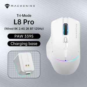 MACHENIKE | Machenike L8Pro Wireless Gaming Mouse With Charging Dock PAW3395 Optical Sensor Adjustable Scroll 8K Polling Rate RGB For Gamer