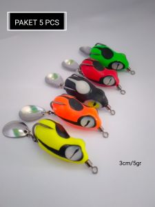 Paket isi 5 PCS soft frog tiruan katak lembut 3cm