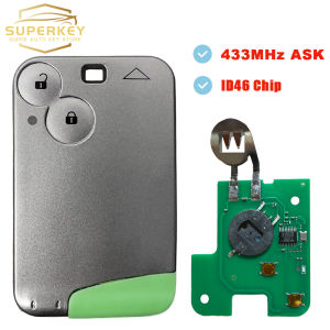 SUPERKEY PCF7947 ID46 433Mhz ASK 2 Buttons Smart Remote Card Key Ultrasonic Welding For Renault Laguna Espace Velsatis 2001-2006