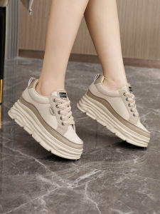 Womens Casual Sports Shoes Thick Bottom High Top Sneakers Spring 2025 Fashion Cross Buckle Waterproof Platform Korean Style