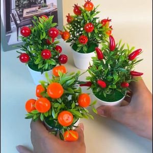 Unico PBP32 Tanaman Hias Mini Buatan Pot Bunga Buah Plastik Artificial Decoration Plants Ornamen Hiasan Pajangan Dekorasi Rumah COD