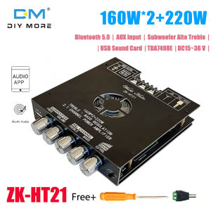 Diymore ZK-TB21/ZK-TB21S/ZK-HT21 2.1-channel Stereo Bluetooth 5.0 Digital Power Amplifier Module  2*50W 160WX2+220W AUX Digital Power Amplifier Board Speaker Home Music Wireless Module Audio High and Low Pitch Subwoofer zk ht21 TB21