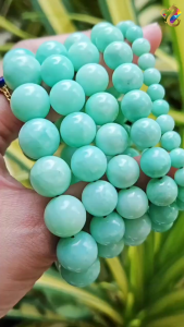 Premium Grade Natural Pastel Green Amazonite Jade Bracelet