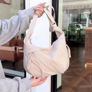 Women Crossbody Bag Large Capacity Nylon Dumpling Shoulder Purse Adjustable Strap Zipper Casual Travel Shopping Fashion Handbag