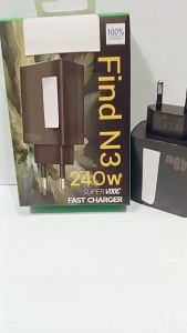 Batok Adapter OPP Find N3 240W Full Black Super Vooc Fast Charger Support Fast Charging