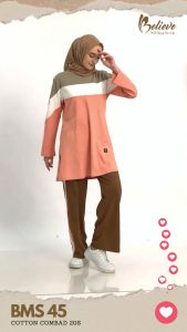 Setelan Baju Olahraga Wanita Muslimah Believe BMS 45 / Baju Senam Yoga