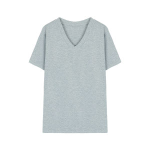 Áo Thun Nữ Tay Ngắn Cổ Chữ V Màu Trắng Mùa Hè Thường Ngày Rộng Rãi Đa Năng Cơ Bản Phong Cách Hàn Quốc Màu Trơn