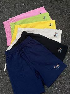 Casual Embroidered Sporty Thin Five-Point Pants Womens Summer Lightweight Versatile High Waist Straight Leg Short Trousers