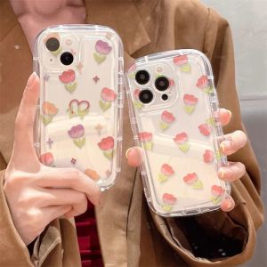 Compatible with iPhone case 15 Pro Max 11 13 Colorful small flowers casing 12 14 XR X Xs Max shockproof anti-drop clear