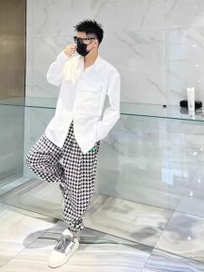 Stylish Chest Large Pocket Shirt Mens Stylish Loose Zip Long Sleeves Internet Celebrity Temperamental Minority White Shirt Outwear