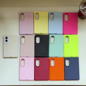 szhaiyu | INS Candy Color Water Ripple Matte Phone Case For Samsung Galaxy Z Fold 8 For Magsafe Wireless Shockproof Ultra-thin PC Cover