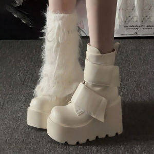 Florist Lady Spicy Girl Thick Bottom Platform Short Boots Womens Fashionable Waterproof Autumn Winter New Arrival Stiletto Heels