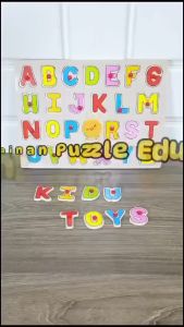 Mainan Anak Puzzle Knob Huruf Pelangi Kidu Toys
