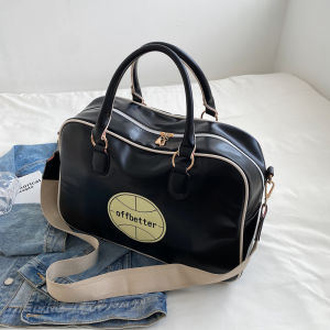 Lightweight Womens Handbag Spring Summer New Ins Sports Fitness Travel Tote Bag Versatile Shopping Bag Soft PU Leather Zipper Closure